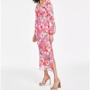 SIENA Women's Floral-Print Cutout Midi Dress